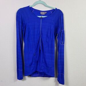Athleta Pacifica Fitted Top Long Sleeve Bright Blue size Small